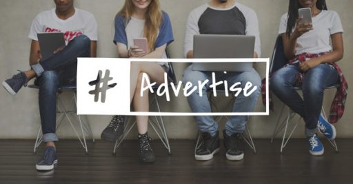 Advertising on different social media platforms.
